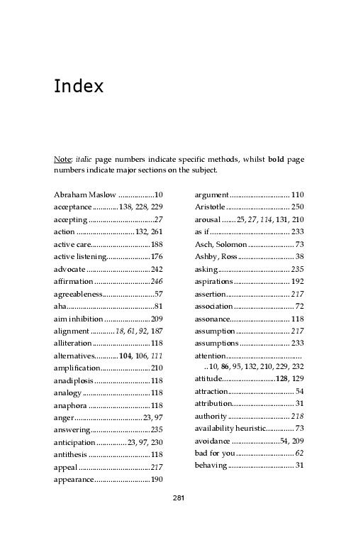 Paperback sample index
